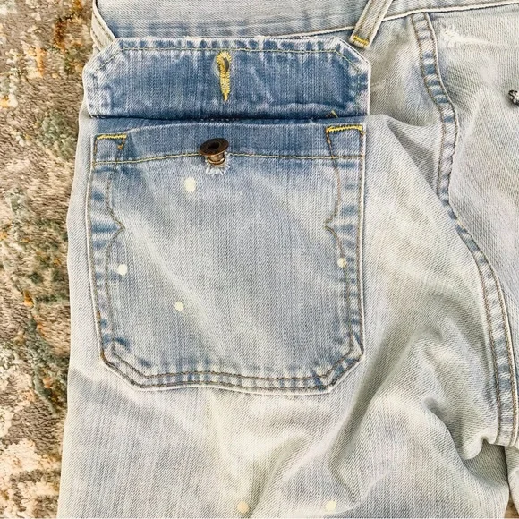 Von Dutch Light Blue Distressed Flare Jeans - Picture 15 of 16